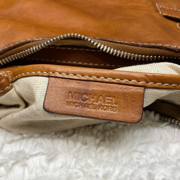 Vintage Michael Kors purse cognac-tan leather hobo bag - Picture 7 of 15